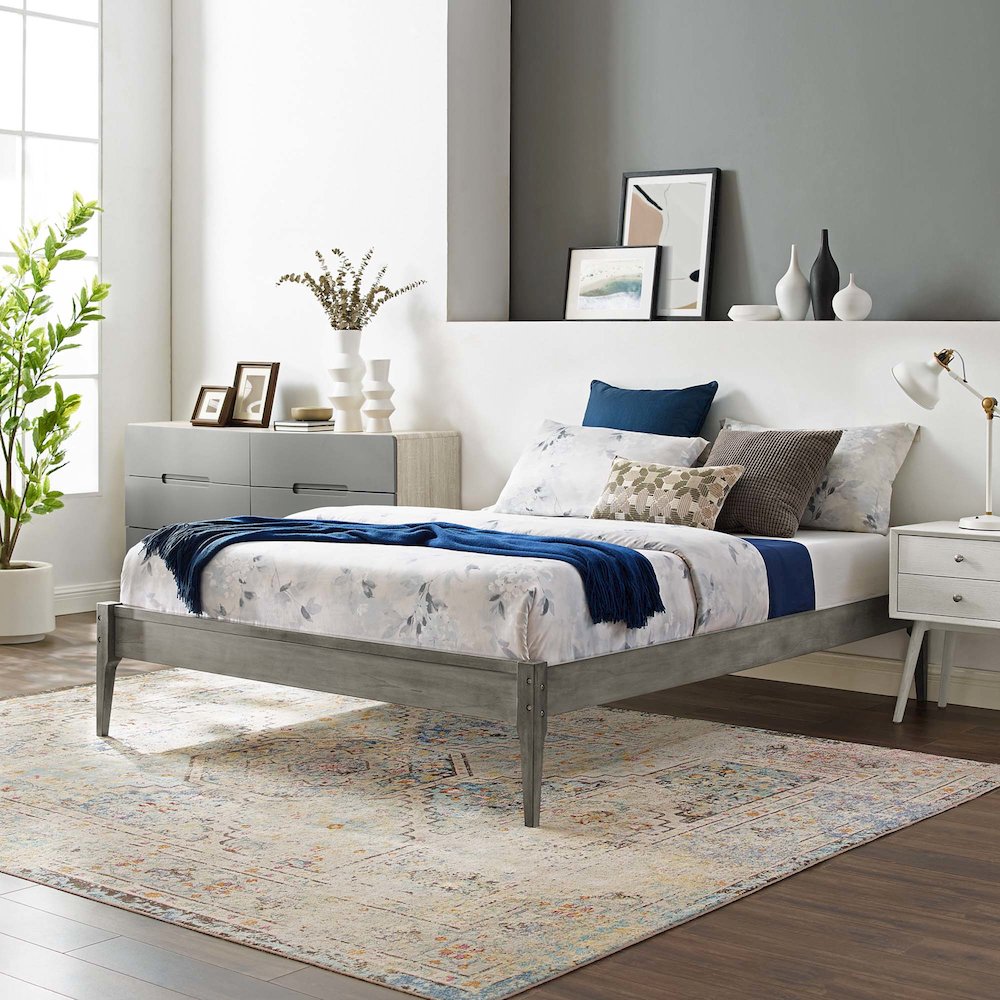 June Wood Queen Platform Bed Frame. Picture 6