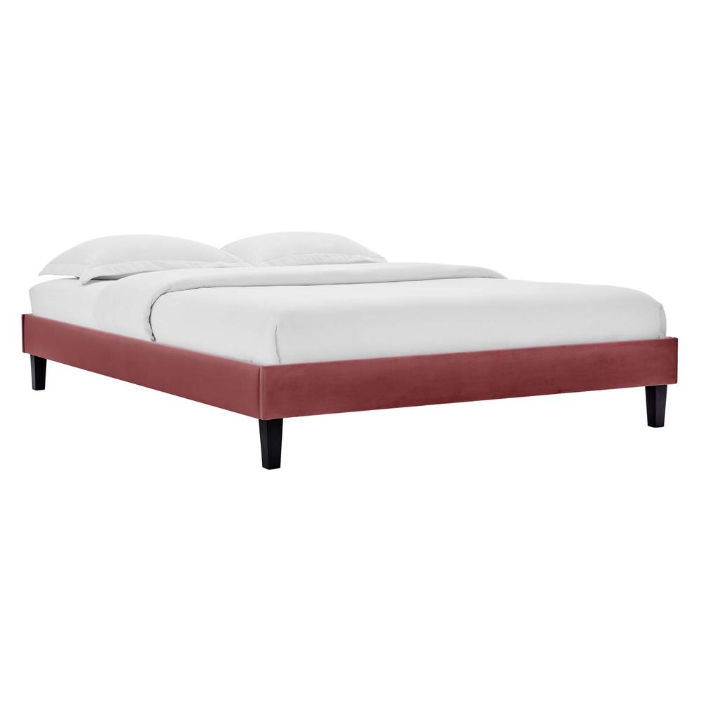 Reign Twin Performance Velvet Platform Bed Frame. Picture 1