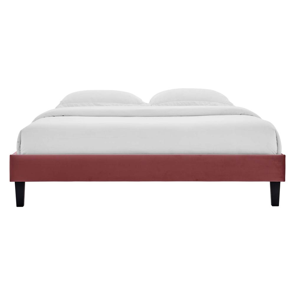 Reign Twin Performance Velvet Platform Bed Frame. Picture 3