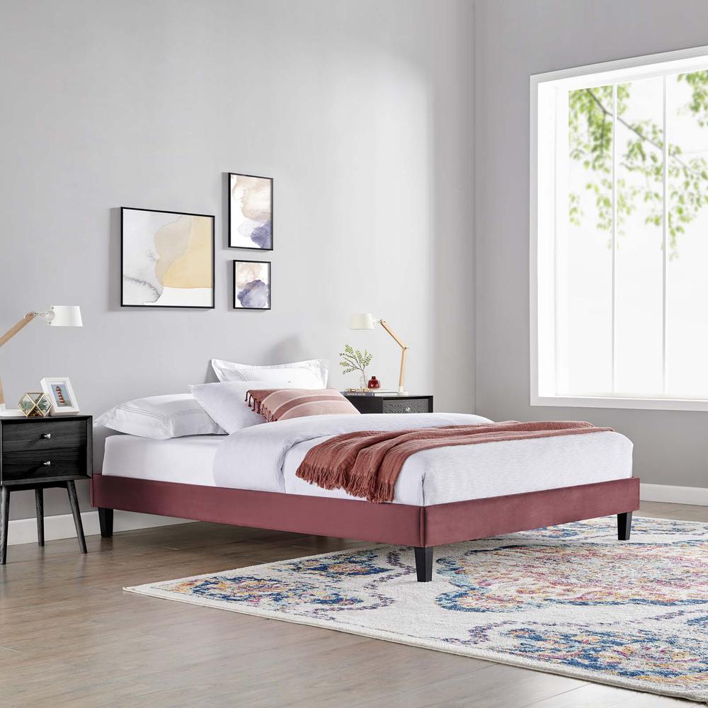 Reign Twin Performance Velvet Platform Bed Frame. Picture 5