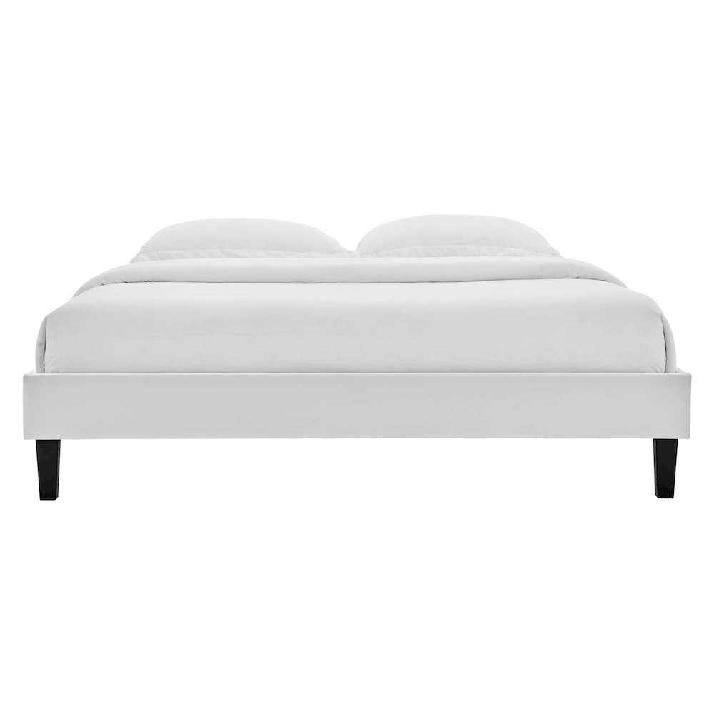 Reign Performance Velvet Queen Platform Bed Frame. Picture 3