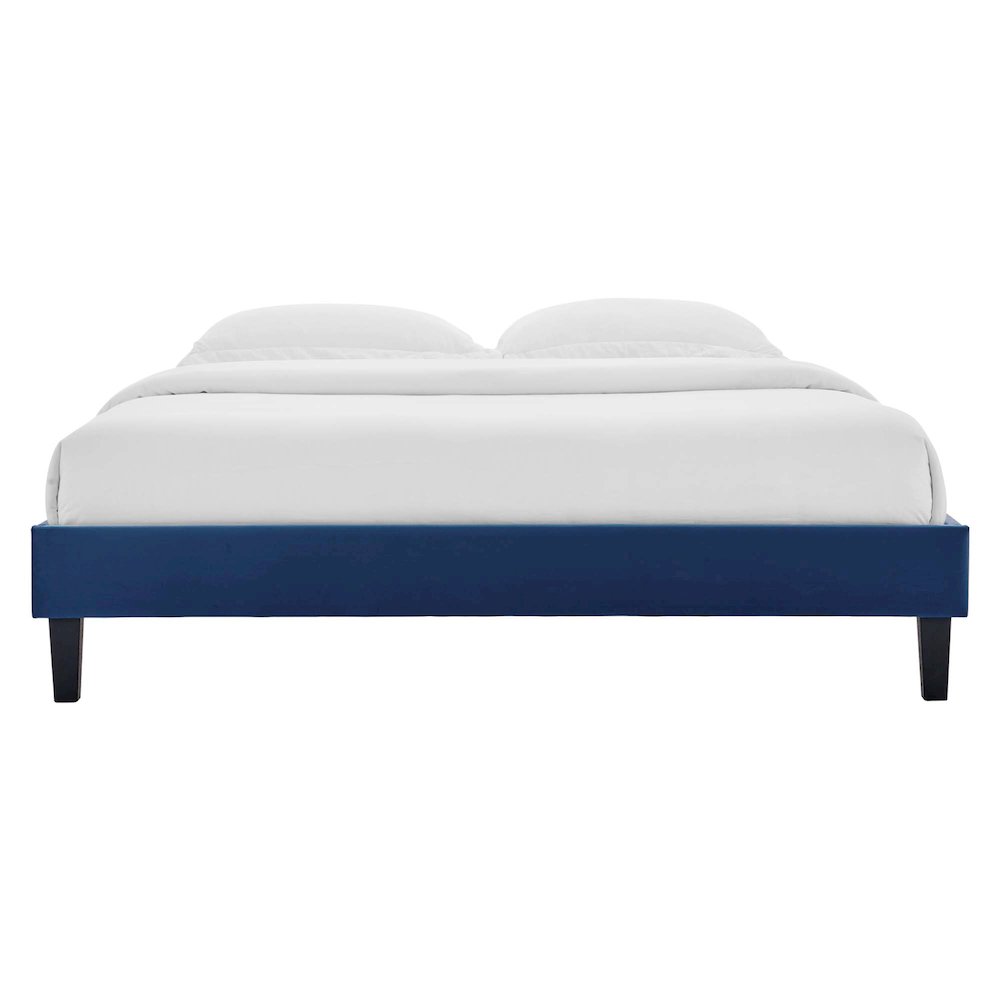 Reign Performance Velvet Queen Platform Bed Frame. Picture 3