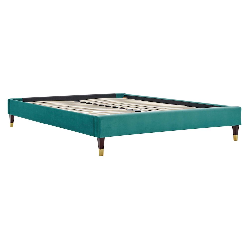Harlow Performance Velvet Full Platform Bed Frame. Picture 2