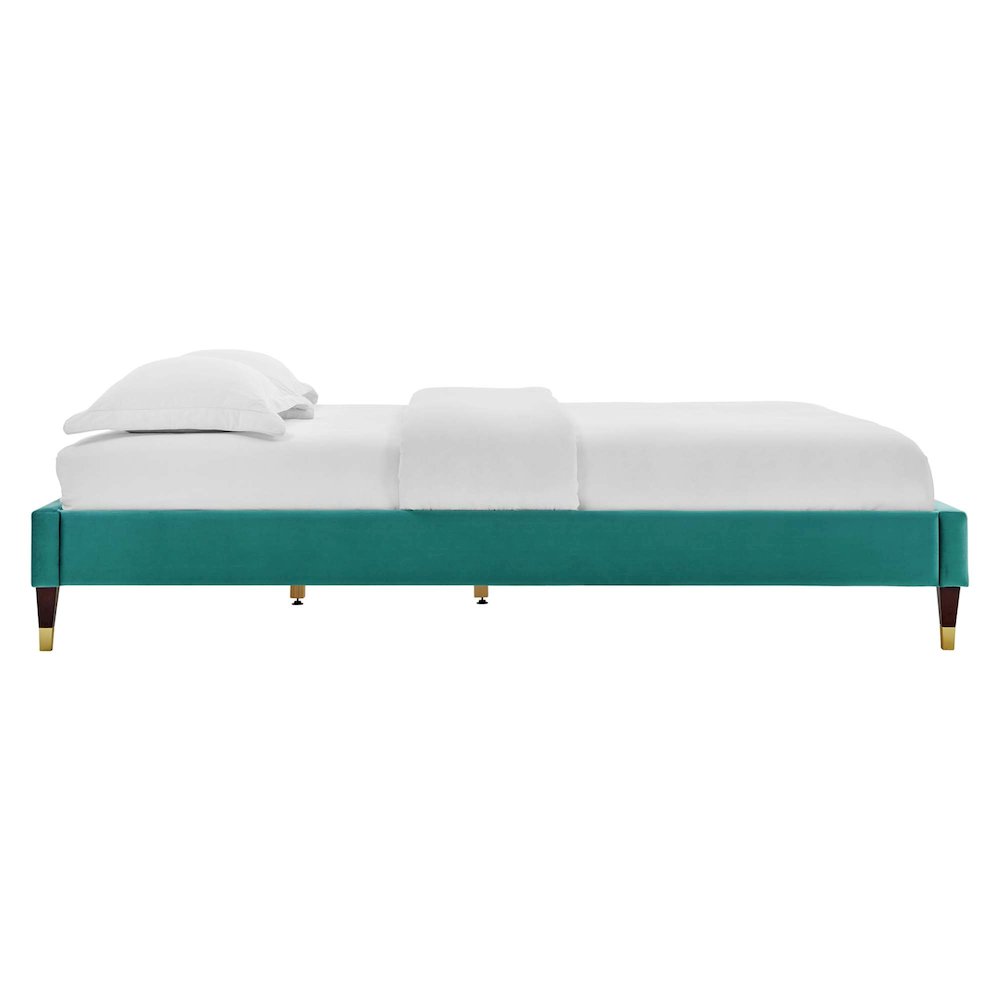 Harlow Performance Velvet Full Platform Bed Frame. Picture 3