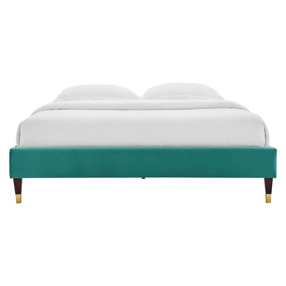 Harlow Performance Velvet Full Platform Bed Frame. Picture 4