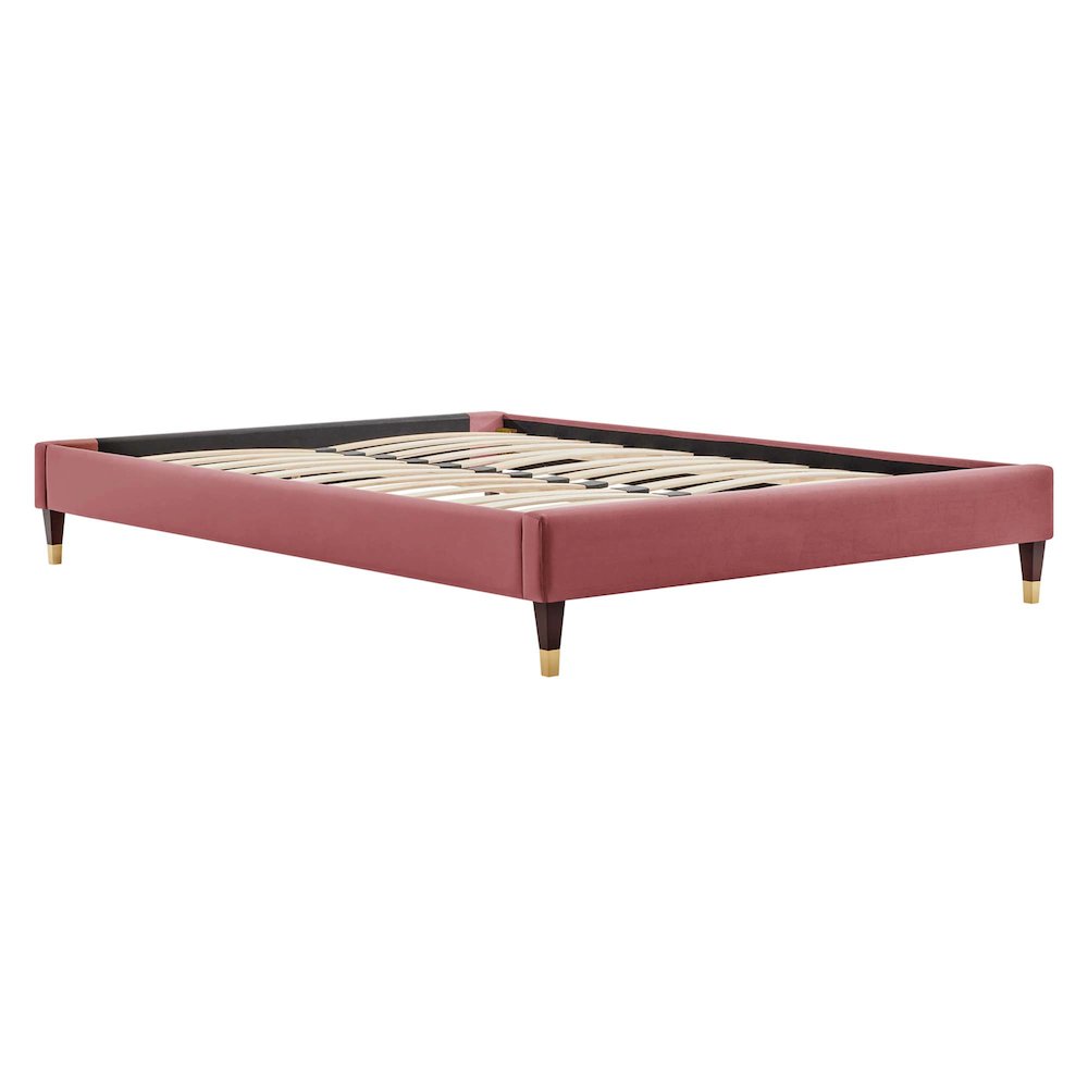 Harlow Performance Velvet Queen Platform Bed Frame. Picture 2