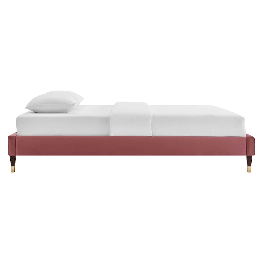 Harlow Performance Velvet Queen Platform Bed Frame. Picture 3