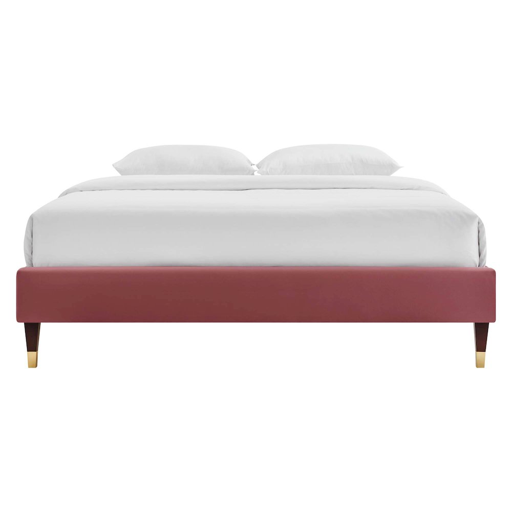 Harlow Performance Velvet Queen Platform Bed Frame. Picture 4