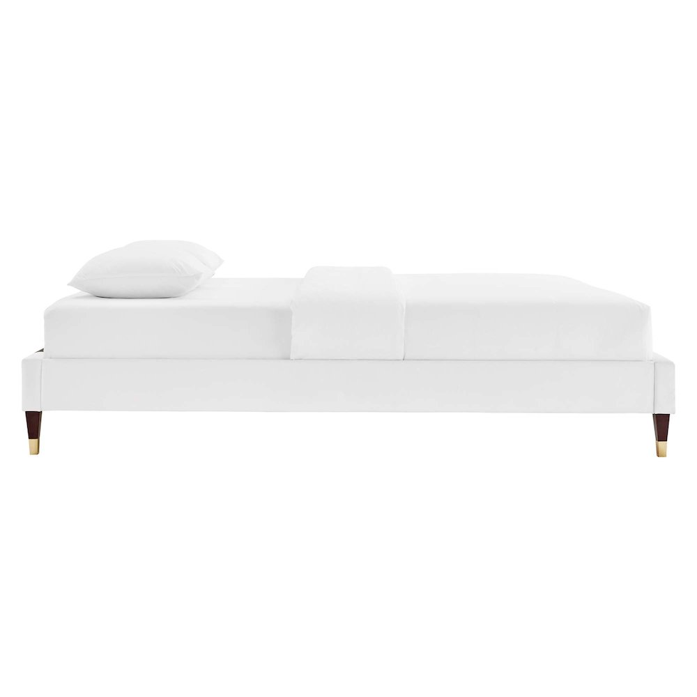 Harlow Performance Velvet Queen Platform Bed Frame. Picture 3