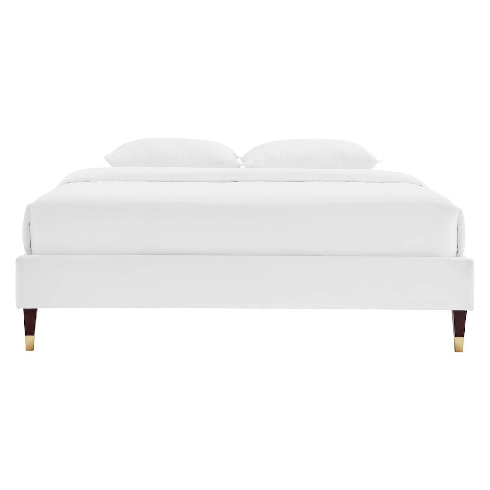 Harlow Performance Velvet Queen Platform Bed Frame. Picture 4
