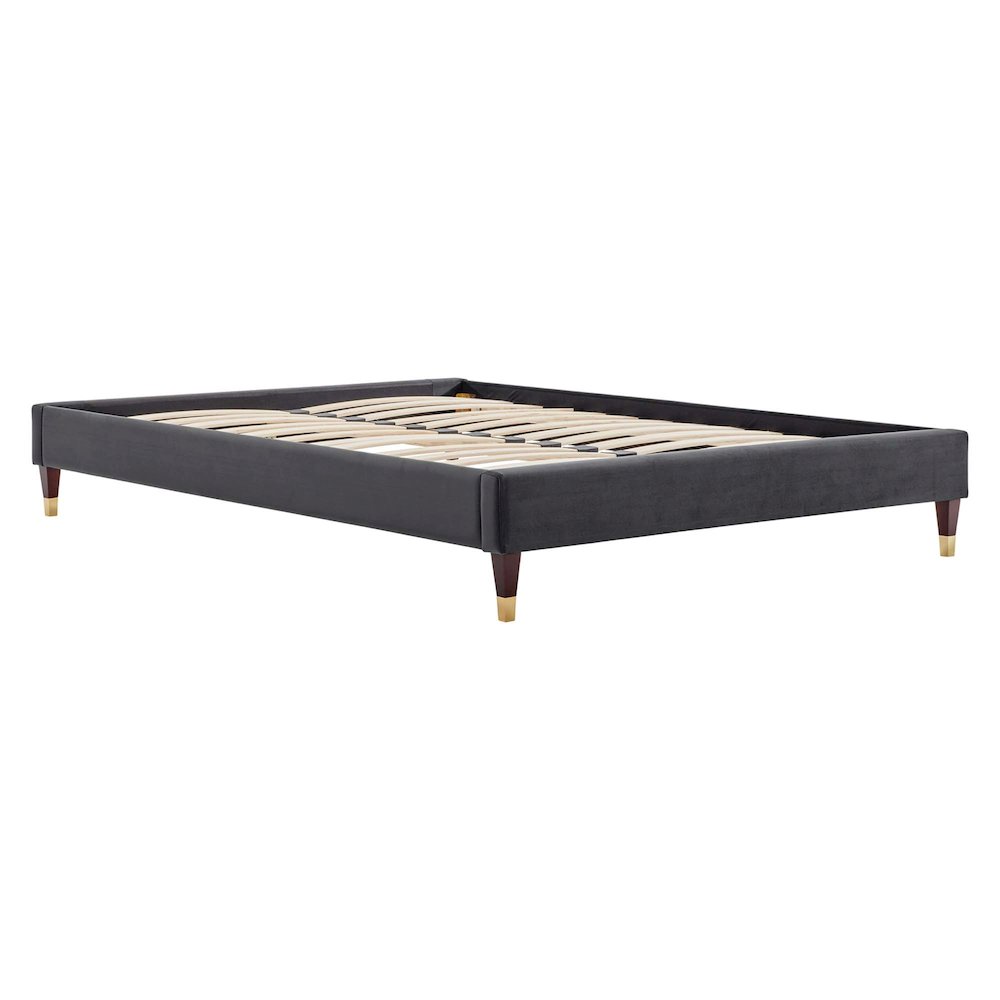 Harlow Performance Velvet King Platform Bed Frame. Picture 2