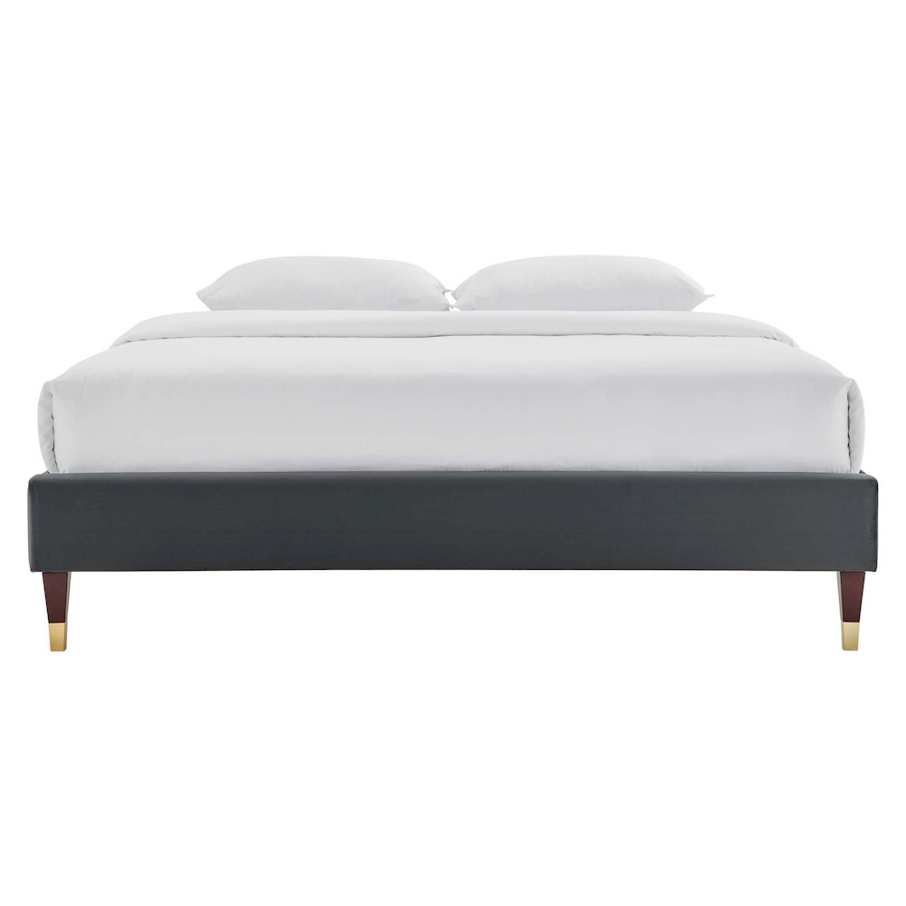 Harlow Performance Velvet King Platform Bed Frame. Picture 4
