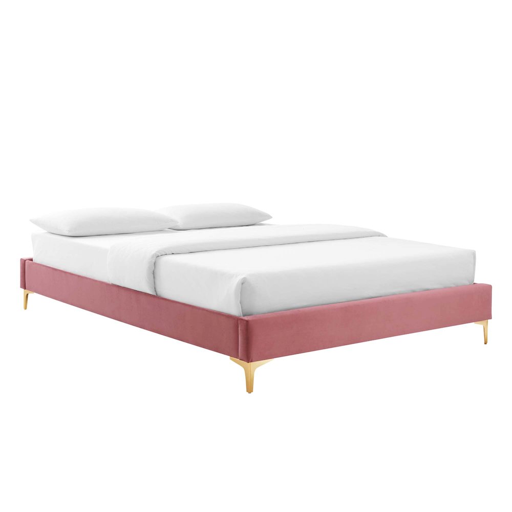 Sutton Performance Velvet Twin Bed Frame. Picture 1