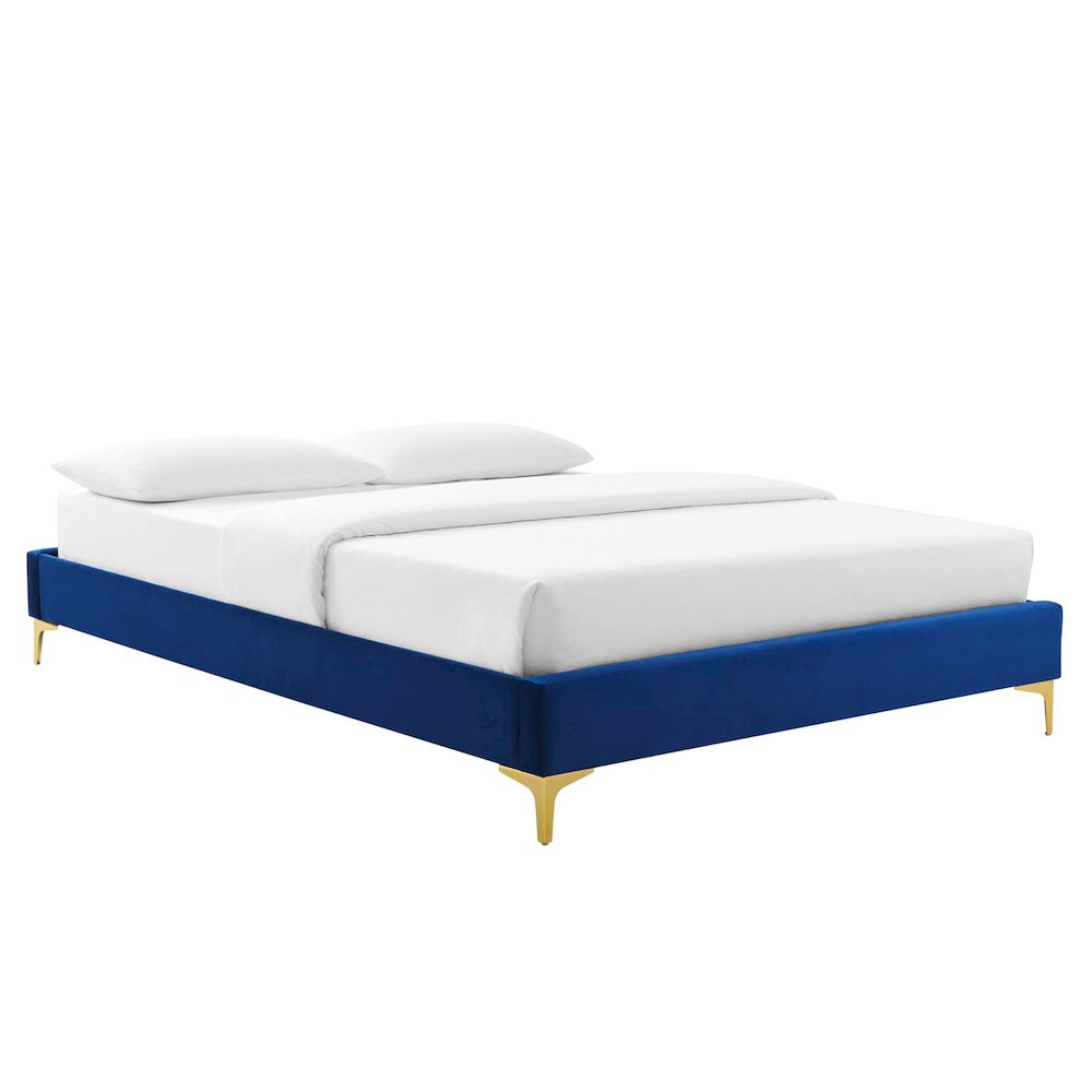 Sutton Performance Velvet Full Bed Frame. Picture 1