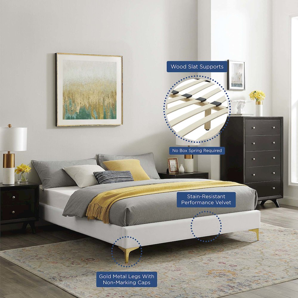 Sutton Performance Velvet King Bed Frame. Picture 7
