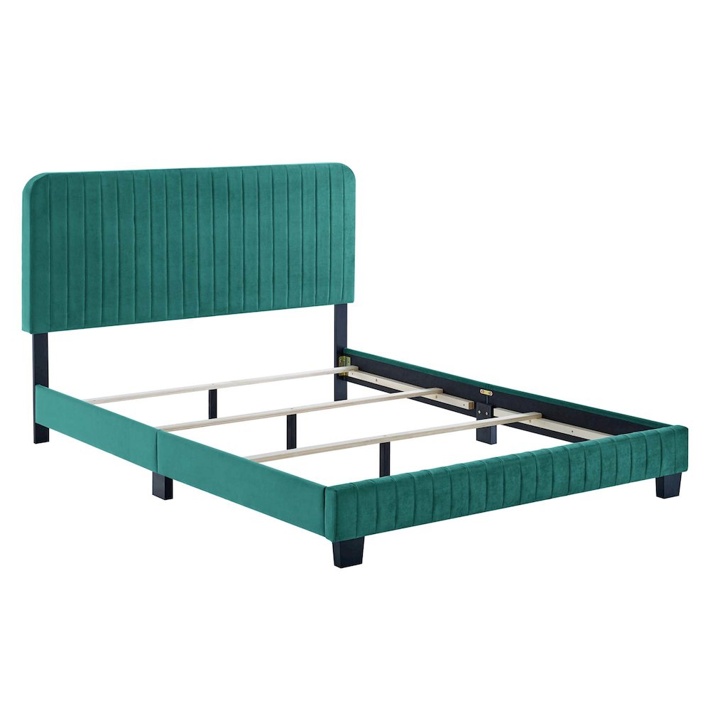 Celine Channel Tufted Performance Velvet King Bed. Picture 2