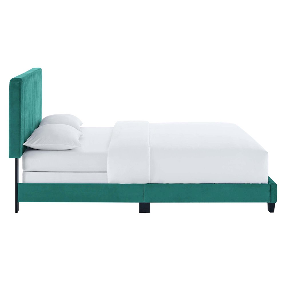 Celine Channel Tufted Performance Velvet King Bed. Picture 3