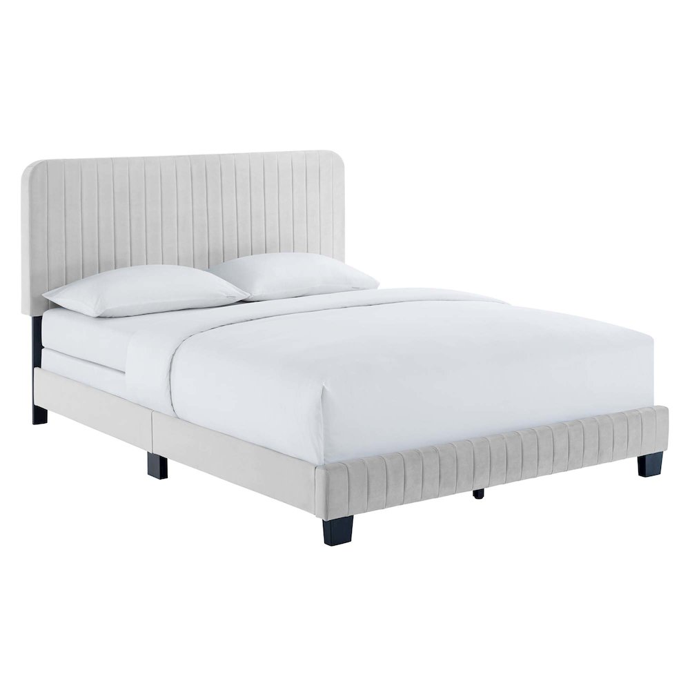 Celine Channel Tufted Performance Velvet Full Bed. Picture 1