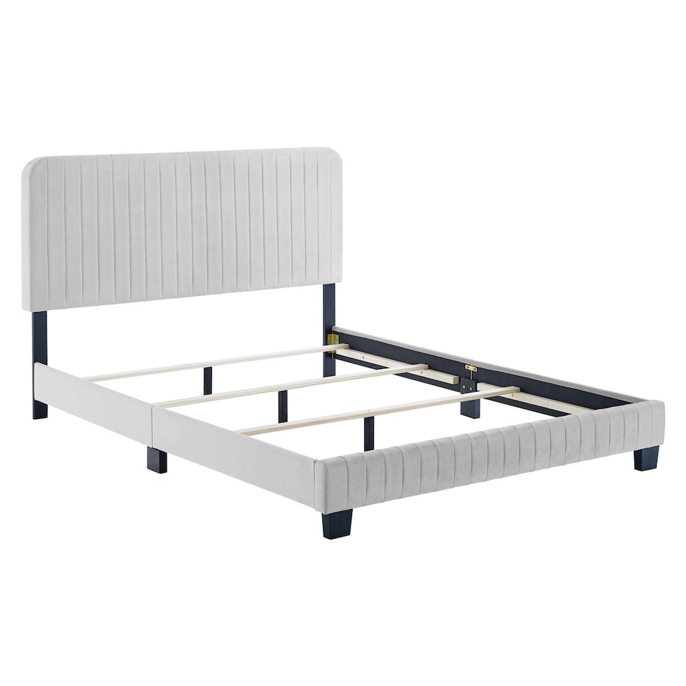 Celine Channel Tufted Performance Velvet Full Bed. Picture 2