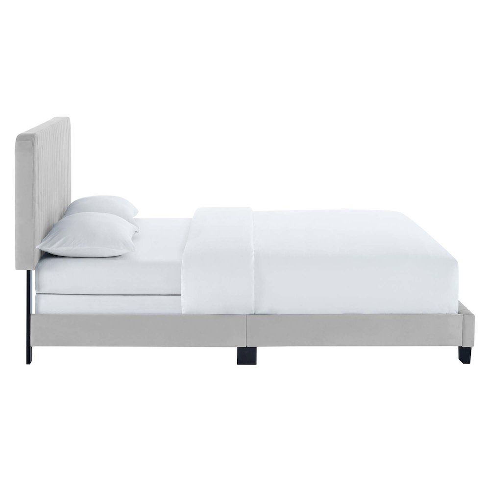 Celine Channel Tufted Performance Velvet Full Bed. Picture 4