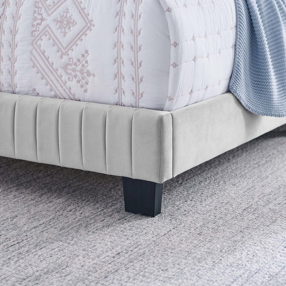 Celine Channel Tufted Performance Velvet Full Bed. Picture 7