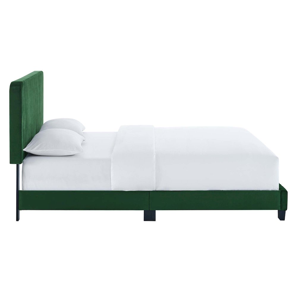 Celine Channel Tufted Performance Velvet King Platform Bed. Picture 4