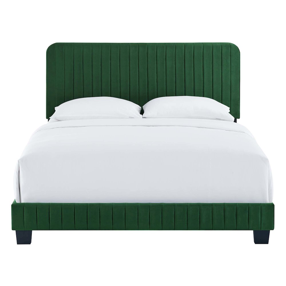 Celine Channel Tufted Performance Velvet King Platform Bed. Picture 5