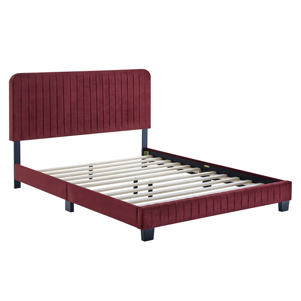 Celine Channel Tufted Performance Velvet King Platform Bed. Picture 2
