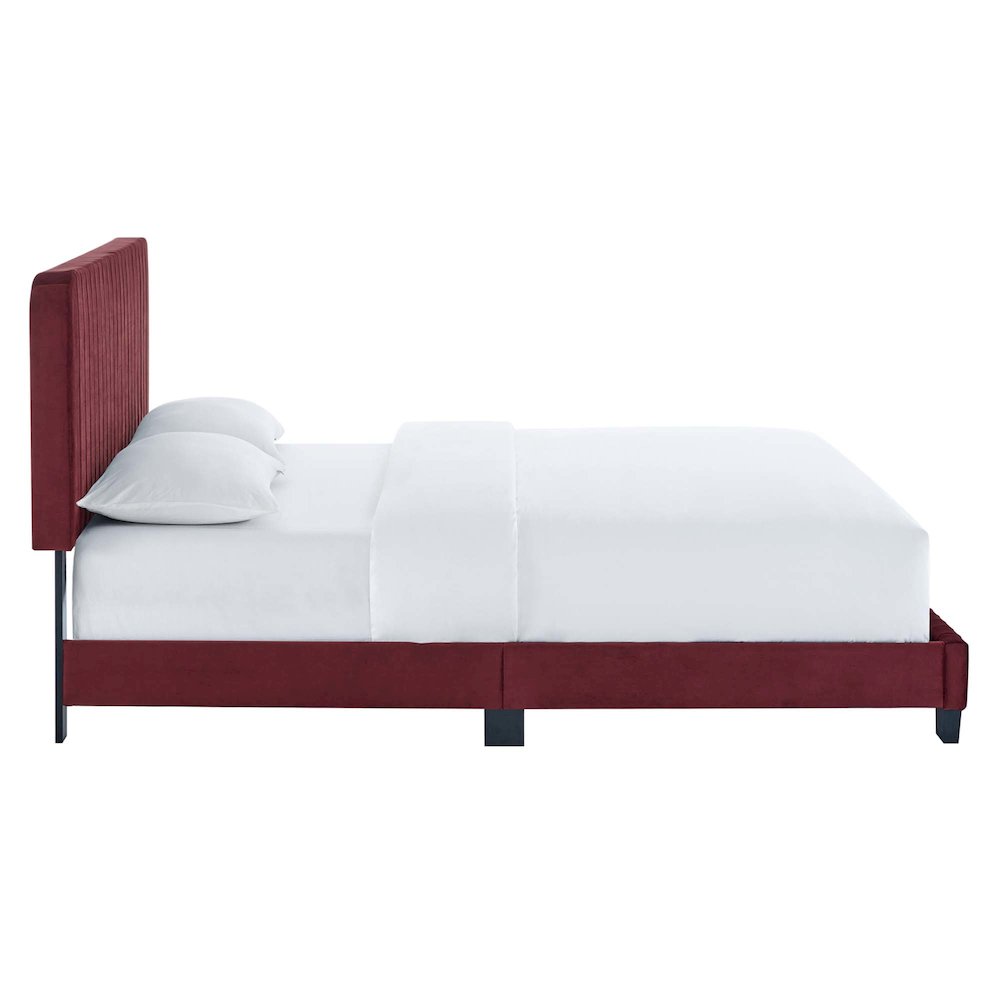 Celine Channel Tufted Performance Velvet King Platform Bed. Picture 4