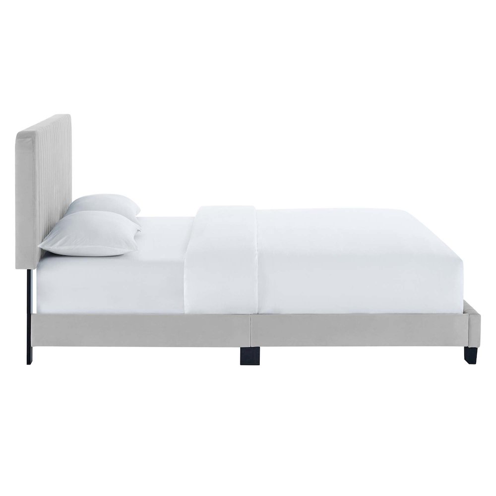 Celine Channel Tufted Performance Velvet Full Platform Bed. Picture 3