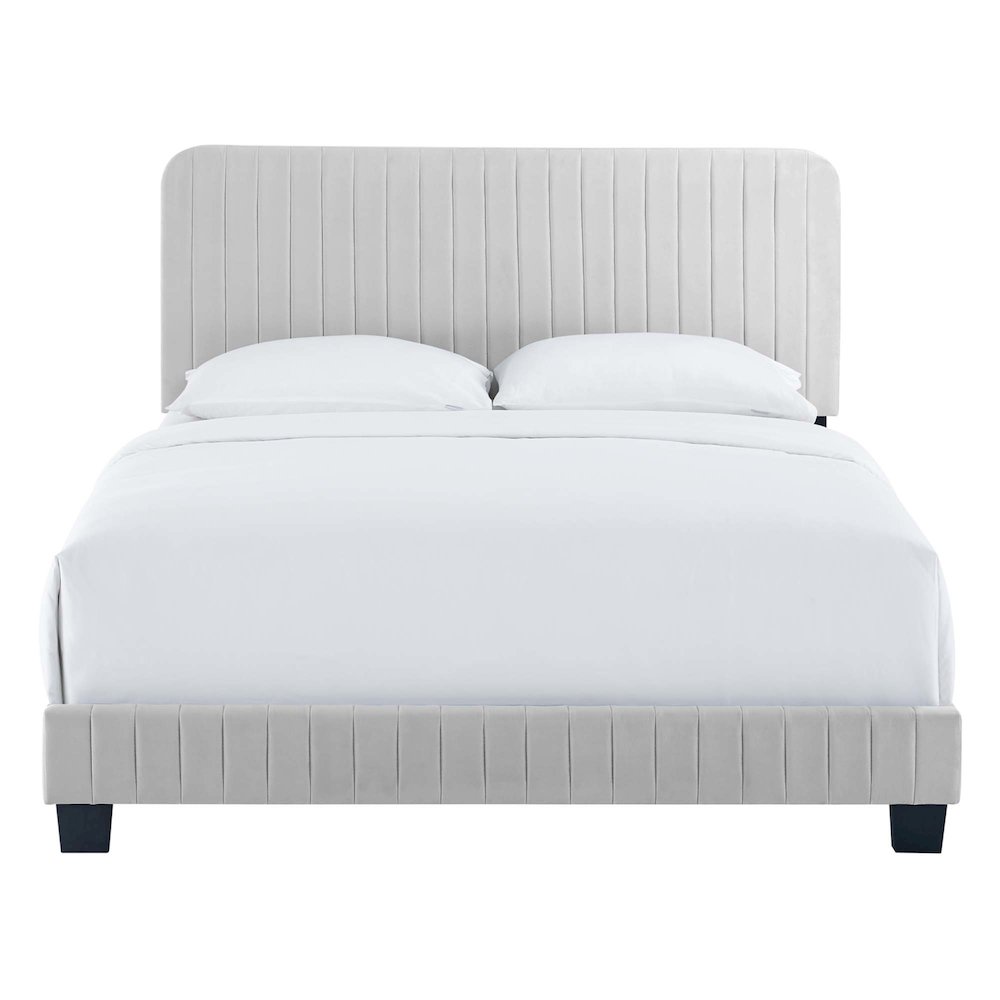 Celine Channel Tufted Performance Velvet Full Platform Bed. Picture 4