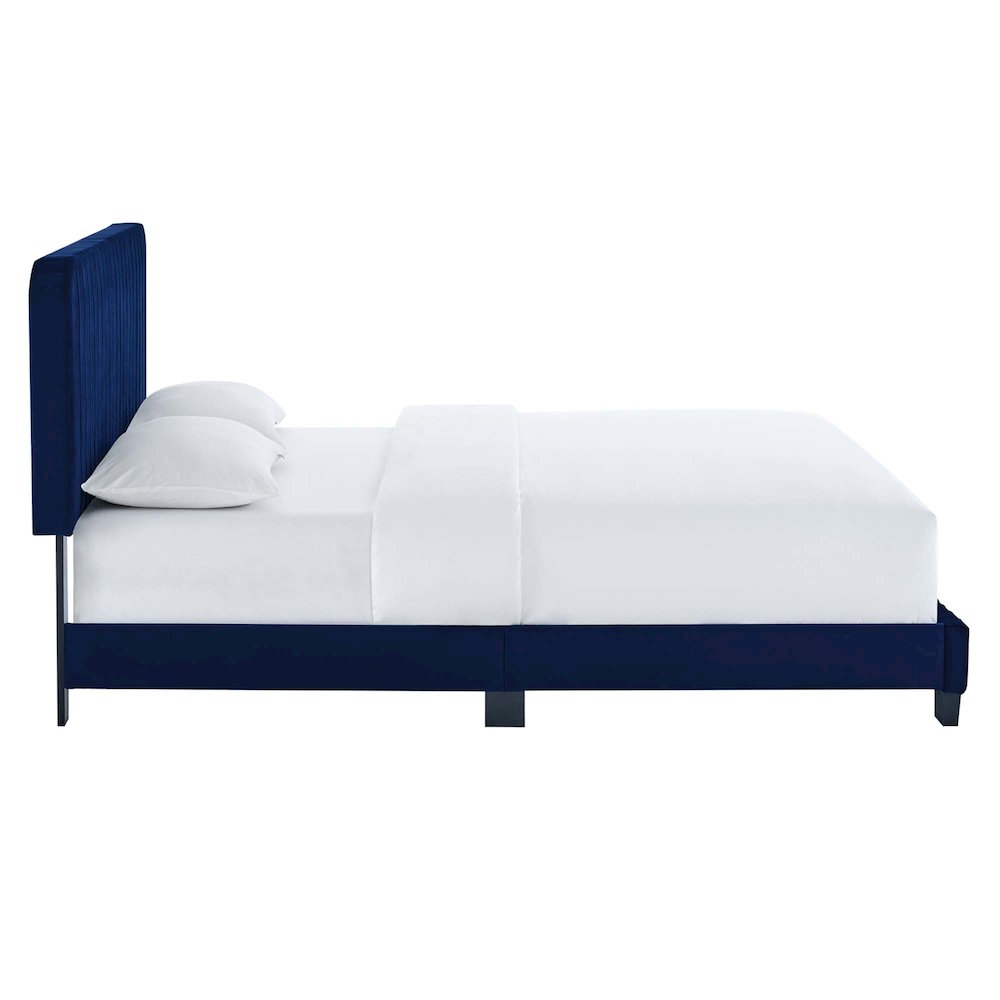 Celine Channel Tufted Performance Velvet Full Platform Bed. Picture 3
