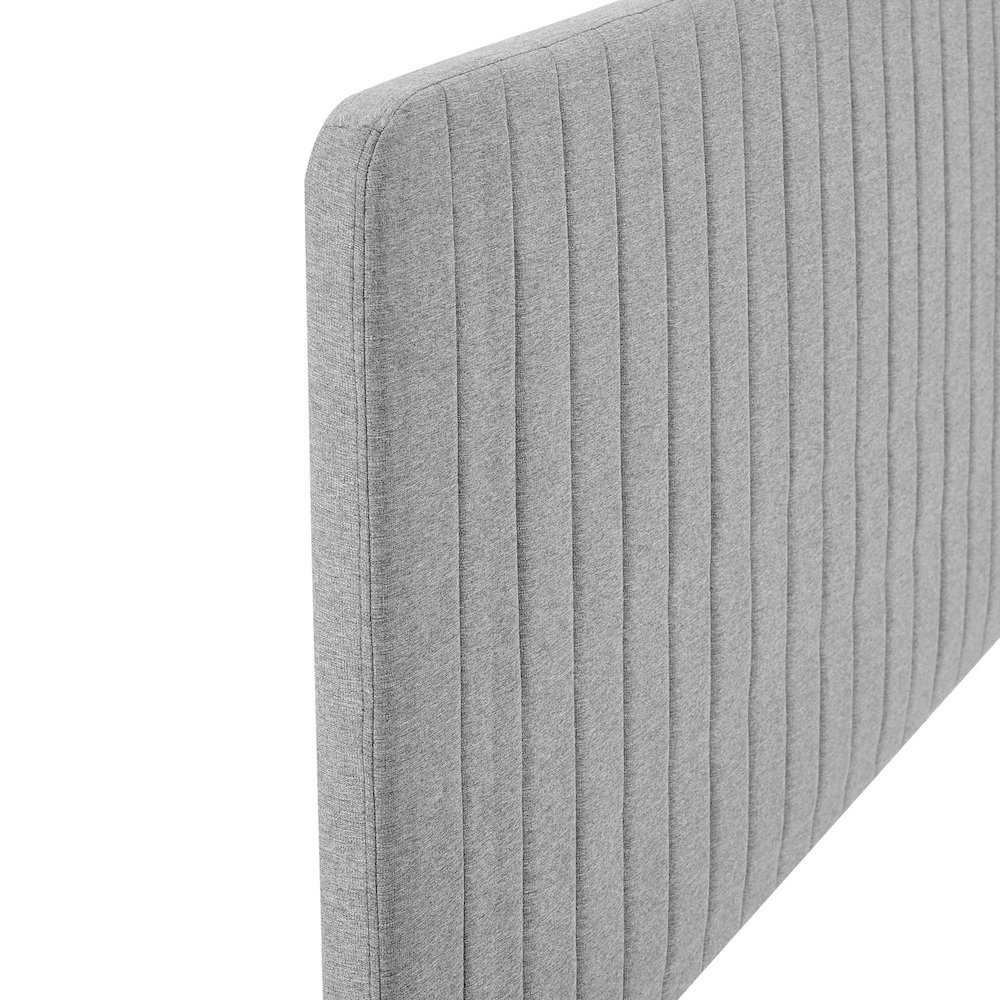 Milenna Channel Tufted Upholstered Fabric Full/Queen Headboard. Picture 4