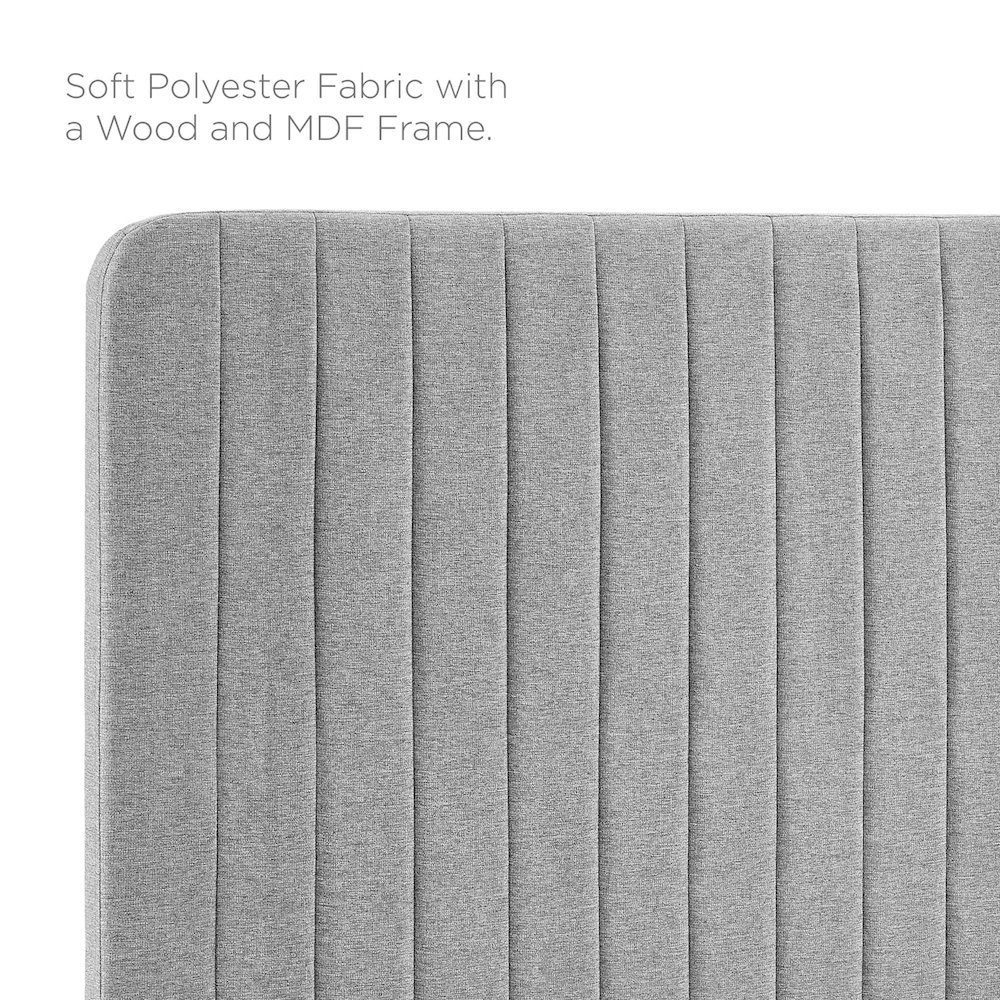 Milenna Channel Tufted Upholstered Fabric Full/Queen Headboard. Picture 2