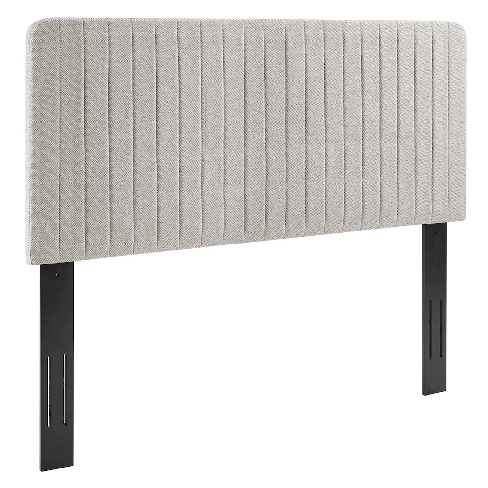 Milenna Channel Tufted Upholstered Fabric King/California King Headboard. Picture 1