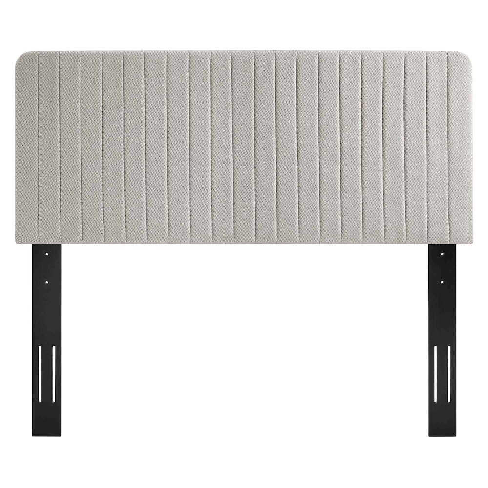 Milenna Channel Tufted Upholstered Fabric King/California King Headboard. Picture 5