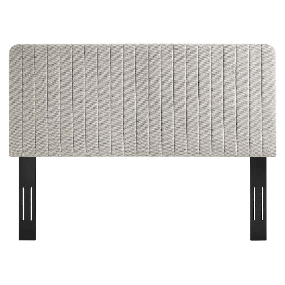 Milenna Channel Tufted Upholstered Fabric King/California King Headboard. Picture 6