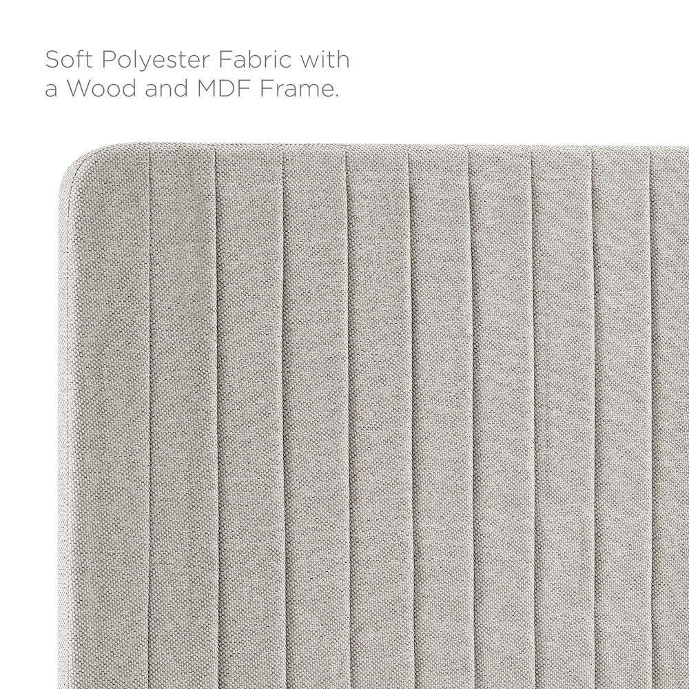 Milenna Channel Tufted Upholstered Fabric King/California King Headboard. Picture 2