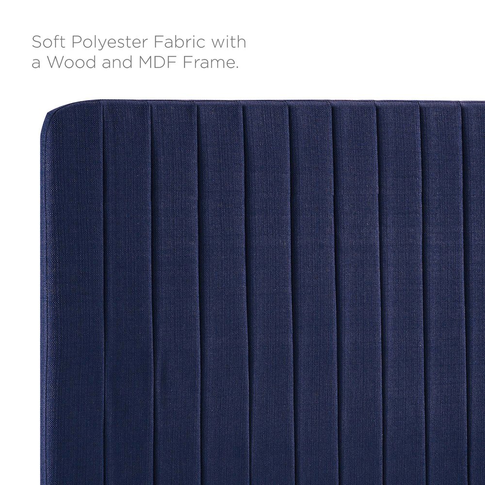 Milenna Channel Tufted Upholstered Fabric King/California King Headboard. Picture 2