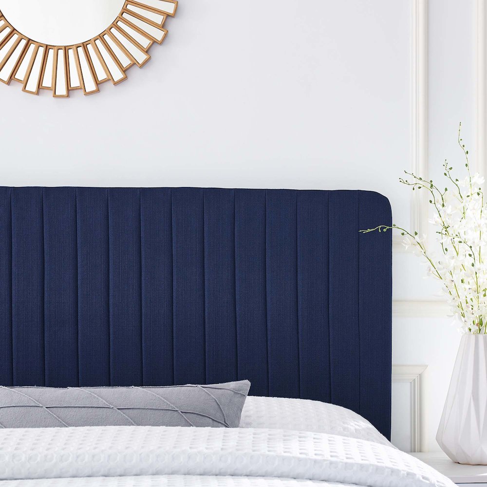 Milenna Channel Tufted Upholstered Fabric King/California King Headboard. Picture 8