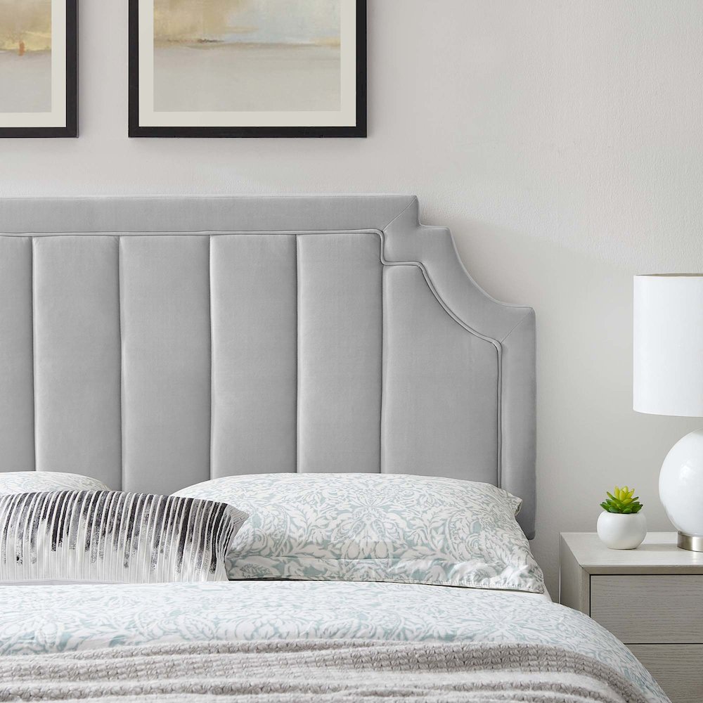 Alyona Channel Tufted Performance Velvet Full/Queen Headboard. Picture 9