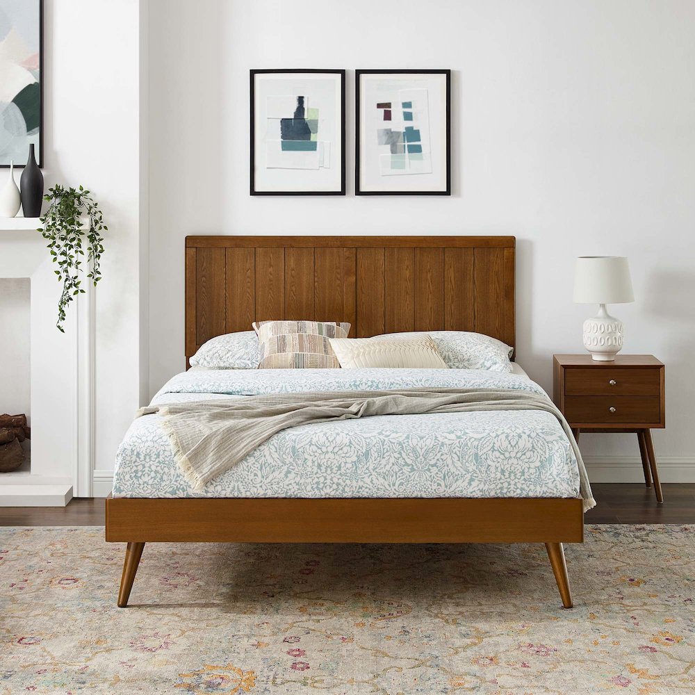 Alana Wood Queen Platform Bed With Splayed Legs. Picture 8