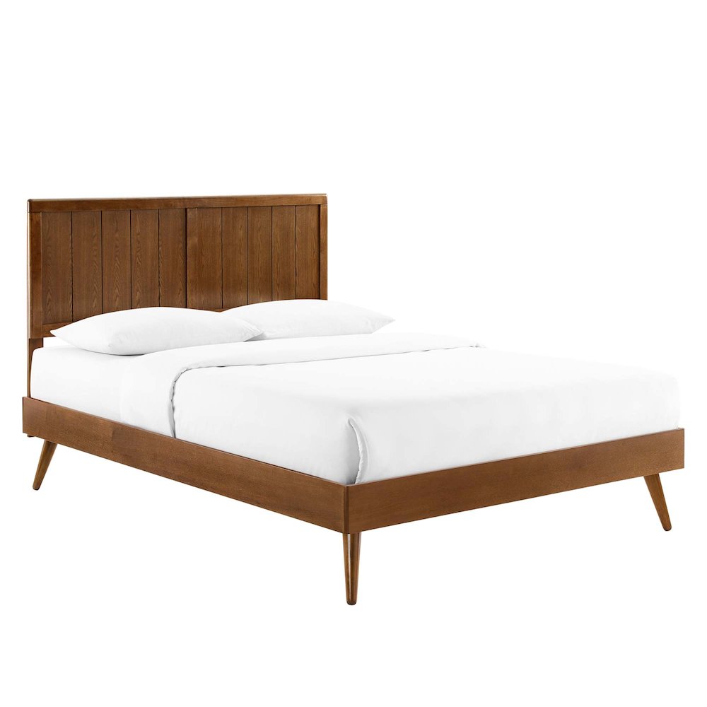 Alana Wood Queen Platform Bed With Splayed Legs. Picture 1