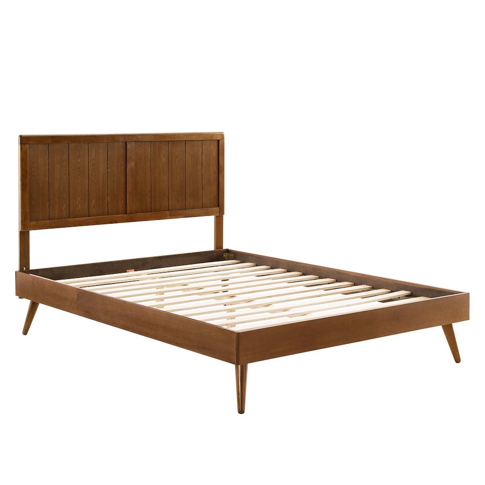 Alana Wood Queen Platform Bed With Splayed Legs. Picture 4