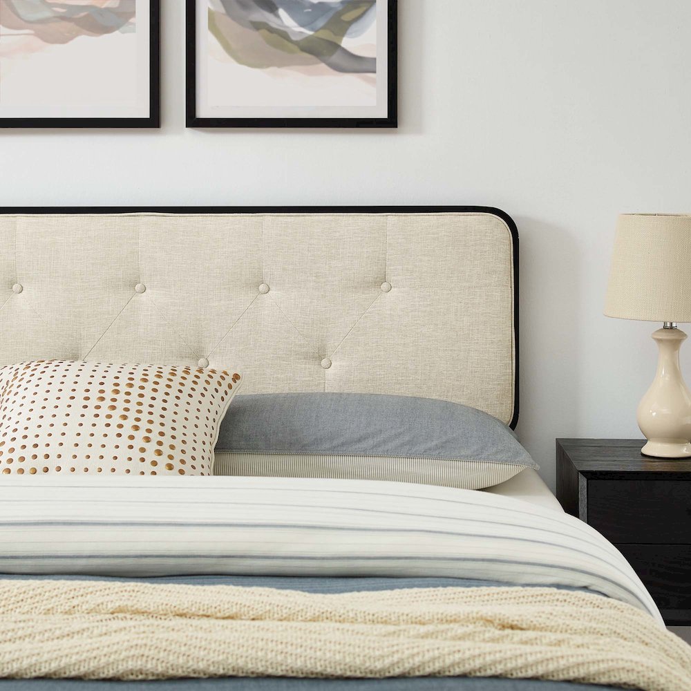 Bridgette Wood Queen Platform Bed With Splayed Legs. Picture 12