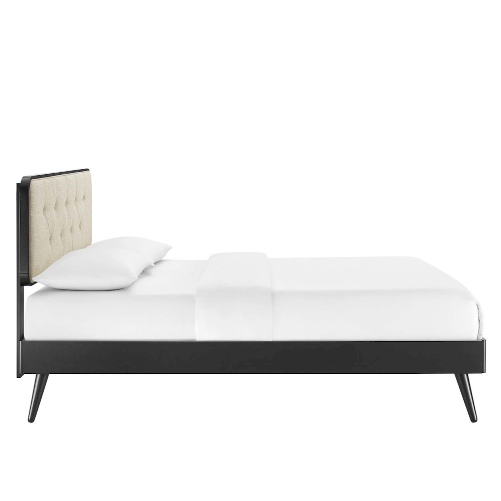 Bridgette Wood Queen Platform Bed With Splayed Legs. Picture 5