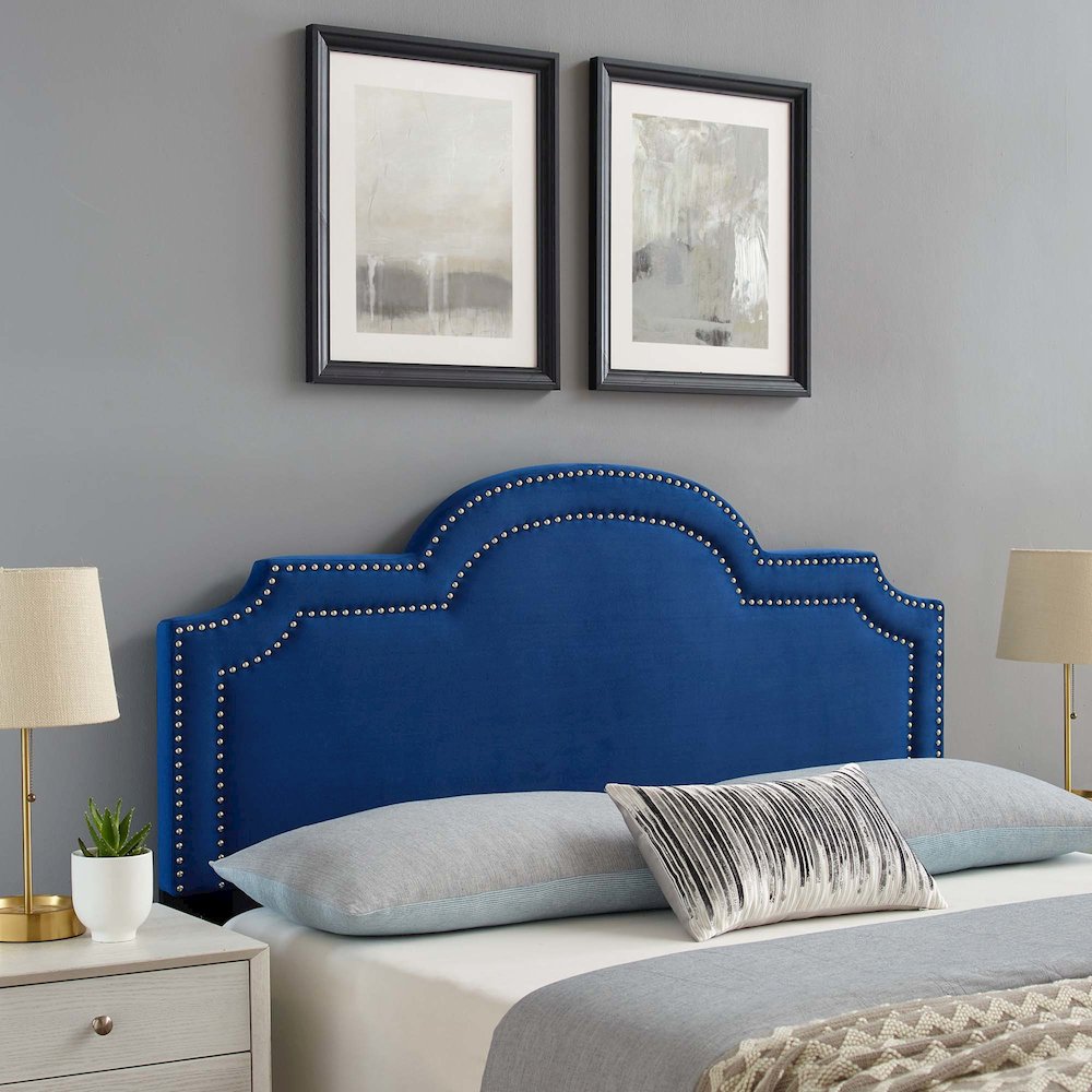 Belinda Performance Velvet King/California King Headboard. Picture 6