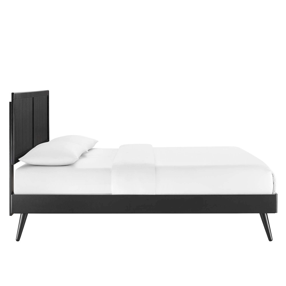 Alana Wood Full Platform Bed With Splayed Legs. Picture 5