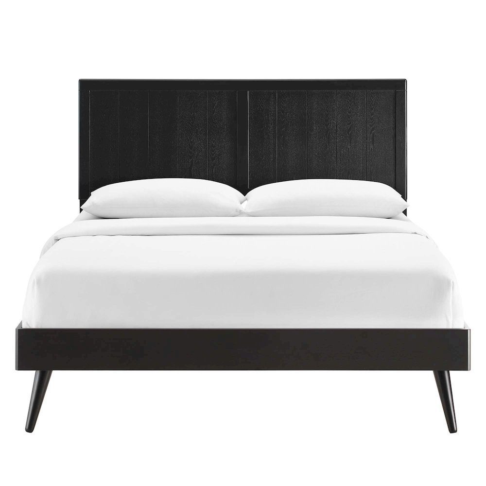 Alana Wood Full Platform Bed With Splayed Legs. Picture 6