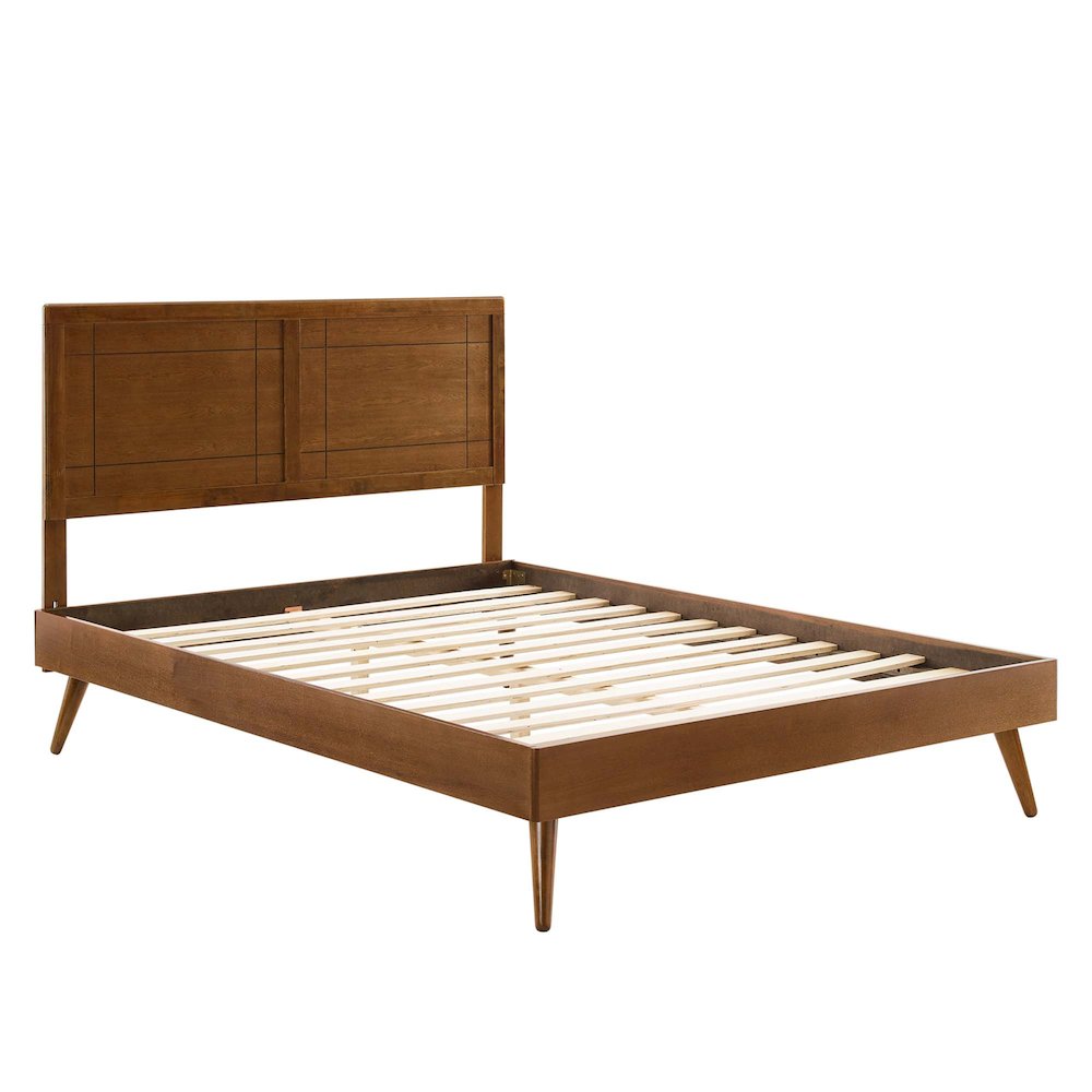 Marlee Wood Full Platform Bed With Splayed Legs. Picture 4